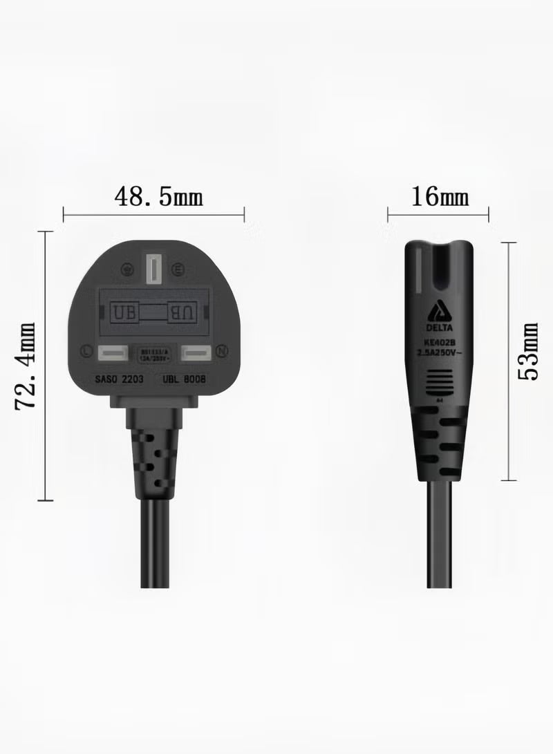 YoYoTech 2 Prong AC Power Cord Cable for Samsung TCL Sony TV Compatible HP Printer PS3 PS4 PS5 5FT AC Wall Plug - Image 4